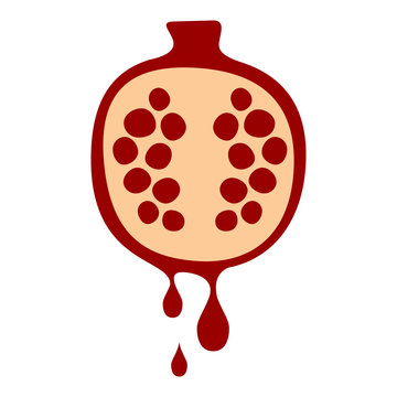 red pomegranate fruit cut open clip art preview