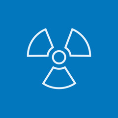 Ionizing radiation sign line icon.