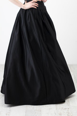 Fashionista in black shirt and skirt