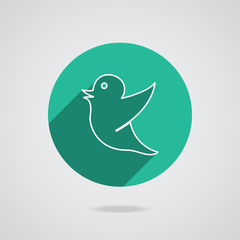 Drawing of a bird holding for social media tag