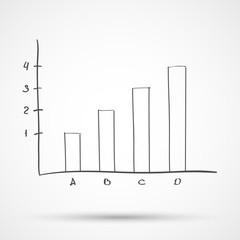 Obraz premium Sketch diagram chart statistical text. Vector illustration.