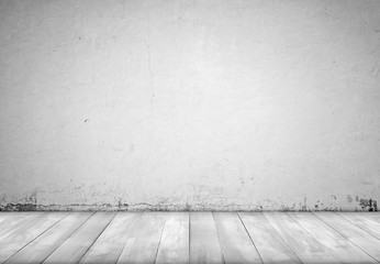 Background interior. Concrete wall and wood floor