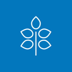 Branch with leaves line icon.