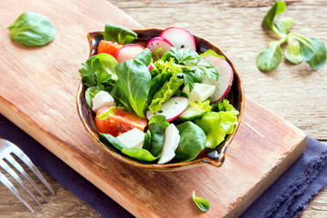 spring vegetable salad with feta cheese