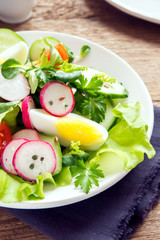 spring vegetable salad with egg