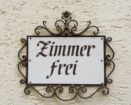 Zimmer Frei Schild