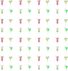 seamless pattern of cocktails