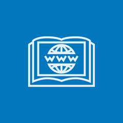 International education technology line icon