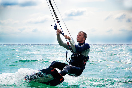 Kitesurfer in Black Sea, Crimea