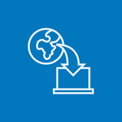 Online education line icon.