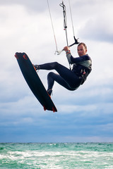 Kitesurfer in Black Sea, Crimea