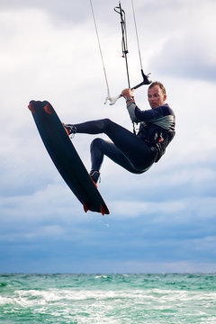 Kitesurfer in Black Sea, Crimea