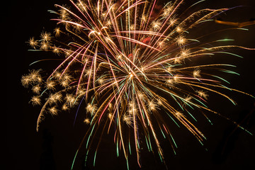 beautiful multicolored fireworks