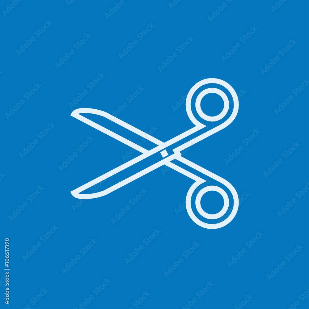 Wall mural Scissors line icon.