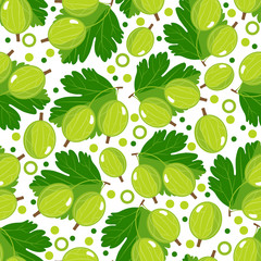 Seamless pattern with gooseberry.