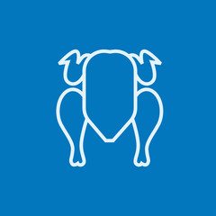 Raw chicken line icon.