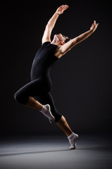 Young man training for ballet dances