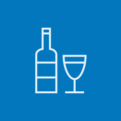 Bottle of wine line icon.