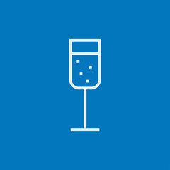 Glass of champagne line icon.