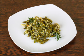Roast green beans with egg