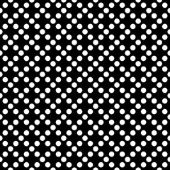 Tile vector pattern with white polka dots on black background
