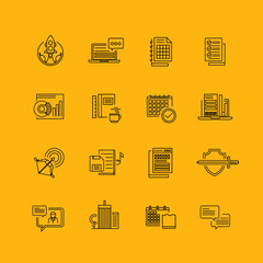 Modern thin line icons set for business