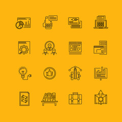 Modern thin line icons set for business