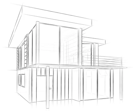 Abstract Wireframe Construction House Architecture Stock Illustration -  Download Image Now - iStock