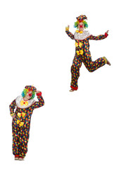 Set of clown photos isolated on white