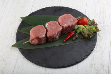 Raw pork fillet mignon