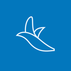 Obraz premium Peeled banana line icon.