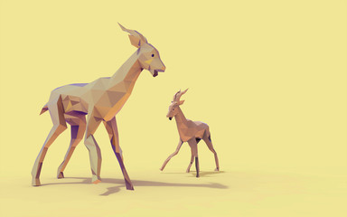 Origami Deer Low Poly and Creativity Design