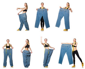 Obraz premium Composite photo of woman in dieting concept