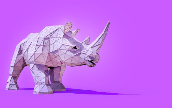 Origami Rhino Low Poly and Creativity Design