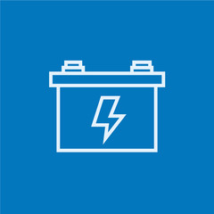 Car battery line icon.