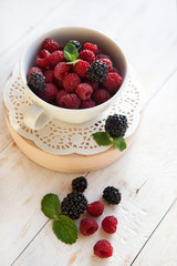  fresh  raspberries and blackberries