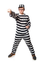 Prisoner isolated on the white background