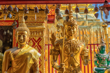 Detail from Wat Phra That Doi Suthep in Chiang Mai. This Buddhist temple founded in 1383 is the most famous in Chiang Mai.