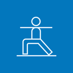 Man practicing yoga line icon.