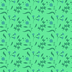 Colorful cute floral set with leaves and flowers seamless pattern