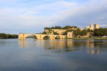 Avignon Bridge with Popes Palace, Pont Saint-Benezet, Provence,