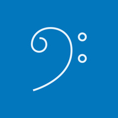 Bass clef line icon.