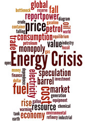 Obraz premium Energy crisis, word cloud concept 2