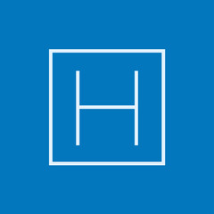 Hospital sign line icon.