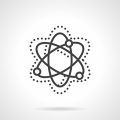 Particle interaction model simple line vector icon