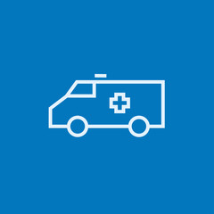 Ambulance car line icon.