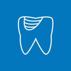 Tooth decay line icon.