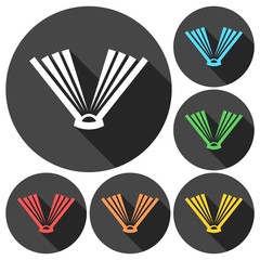 Book Icons set with long shadow