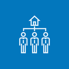 Three real estate agents line icon.