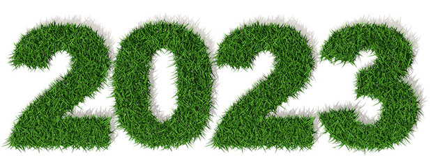2023 anno 3d, prato erba verde, duemilaventitre, Buon Anno Felice